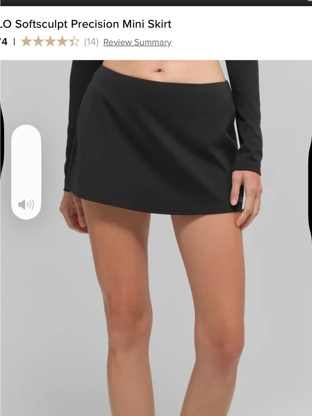Alo yoga precision mini skirt small